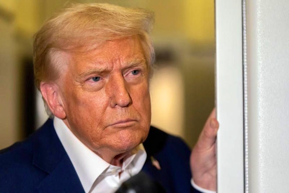 US-Präsident Donald Trump an Bord der Air Force One.