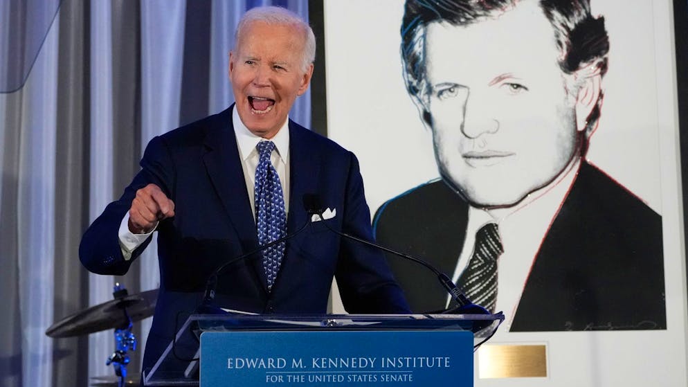 Joe Biden hält am 26. Oktober in Boston seine Rede.