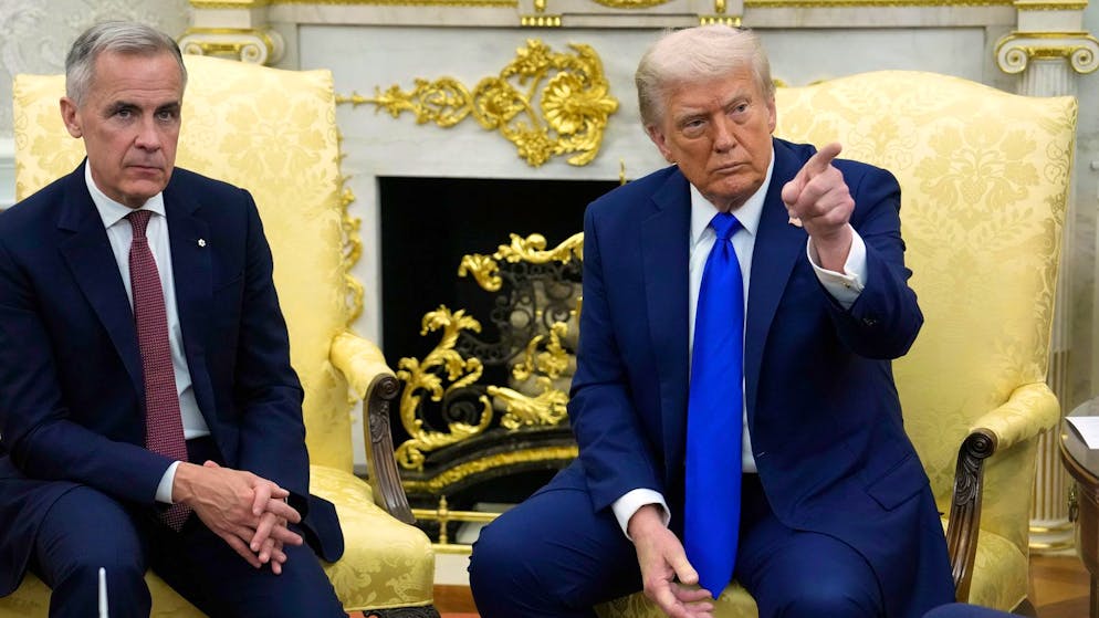 Wie ein Teenager-Liebesdrama: Kanadas Premier Mark Carney am 7. Oktober zu Besuch bei Donald Trump (rechts) in Washington.