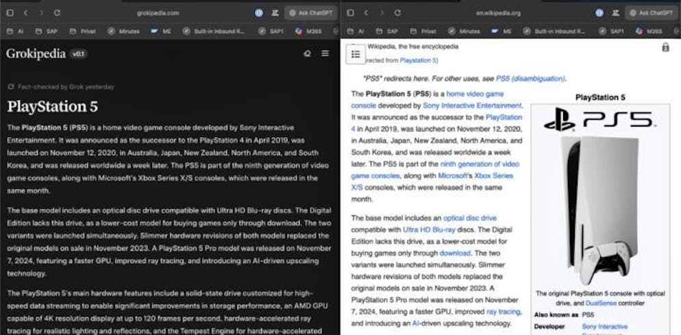 Einige Artikel sind umgeschriebene Wikipedia-Texte.