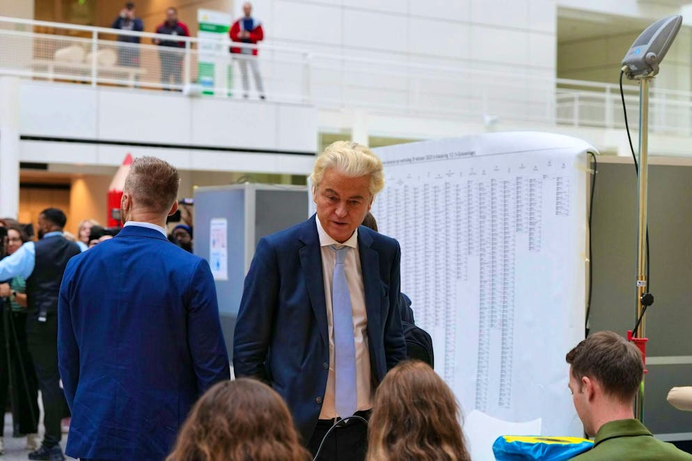 Geert Wilders was combative in an initial statement despite the losses.