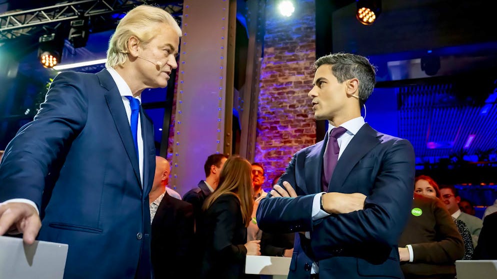 Geert Wilders, sinistra, e Rob Jetten.