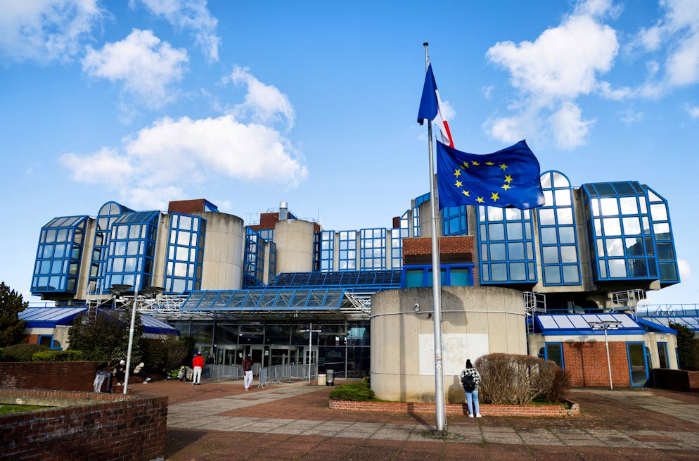 Le palais de justice de Bobigny, dans la banlieue nord-est de Paris, le 15 janvier 2024. Deux policiers du dépôt judiciaire de Bobigny ont été placés en garde à vue après qu'une jeune femme a déclaré avoir été violée par ces agents dans la nuit du 28 octobre 2025, a annoncé le parquet de Bobigny.