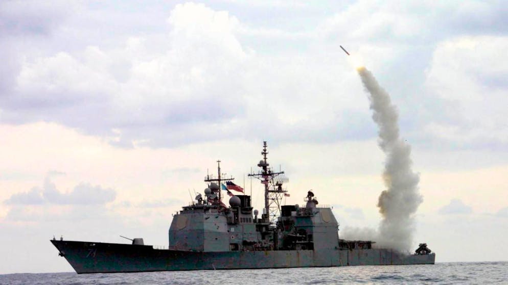 Lancio di un missile Tomahawk nel marzo del 2023 nel Mediterraneo.