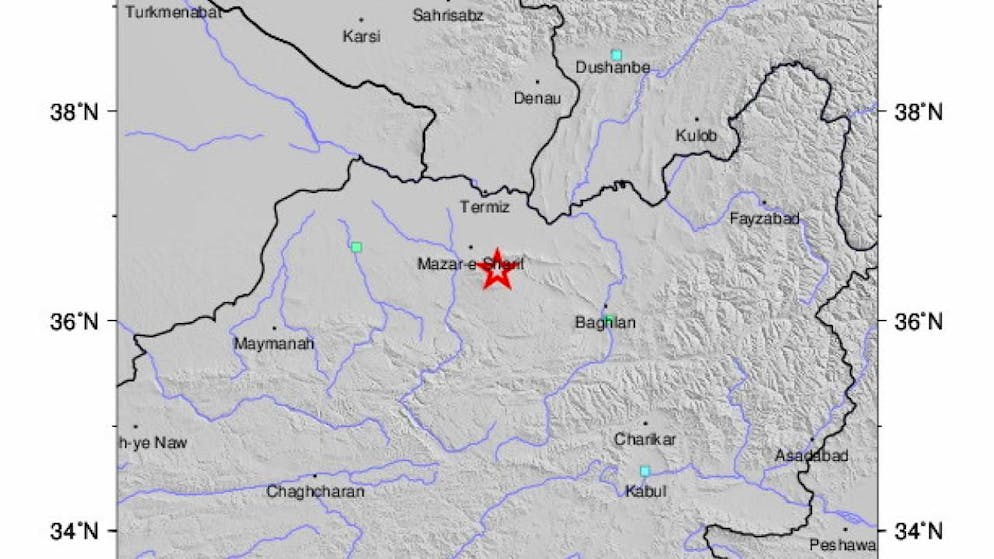 Séisme de magnitude 6,3 en Afghanistan: au moins 20 morts - Gallery. Le séisme de magnitude 6,3 s'est produit à Kholm dans la province de Samangan, près de la ville de Mazar-e-Sharif.