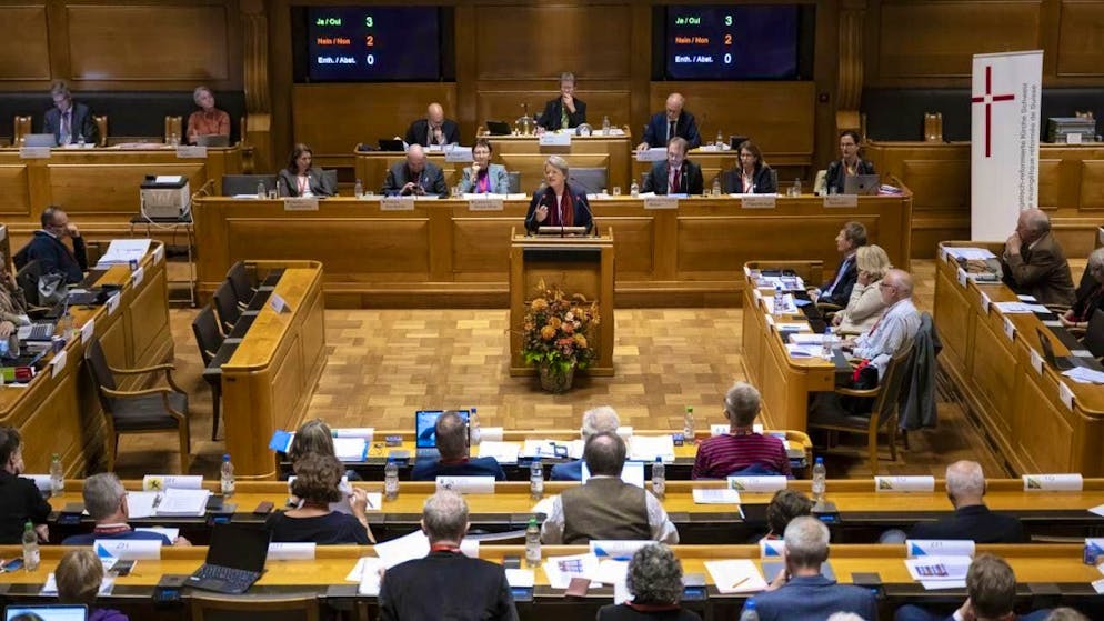 The church parliament of the Protestant Reformed Church of Switzerland met on Monday in Bern City Hall, as shown in this picture from 2023. (archive picture)