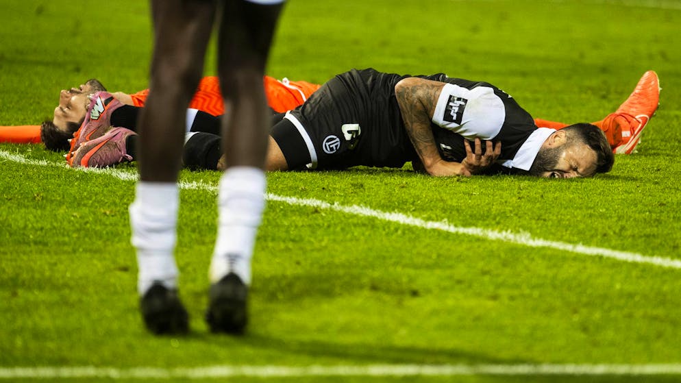 Lugano Steffen on the collision. 