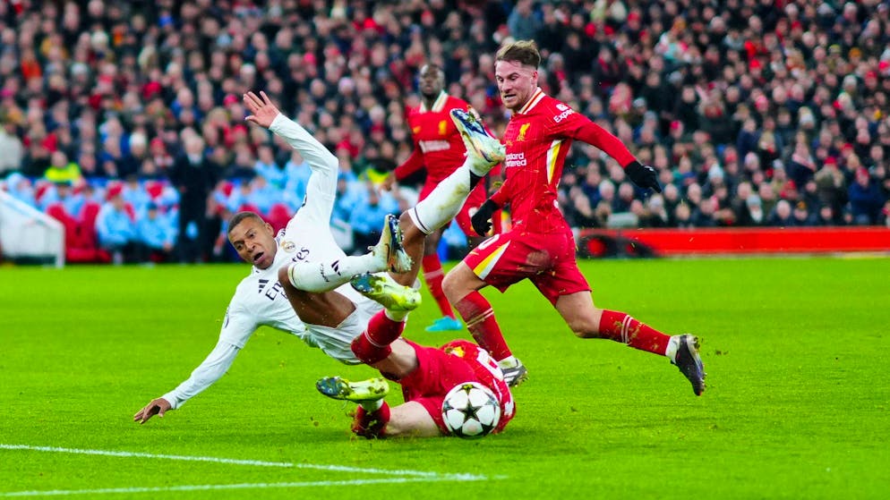 Letztes Jahr konnte Liverpool in Anfield die Real-Offensive um Mbappé  & Co. in Schach halten.