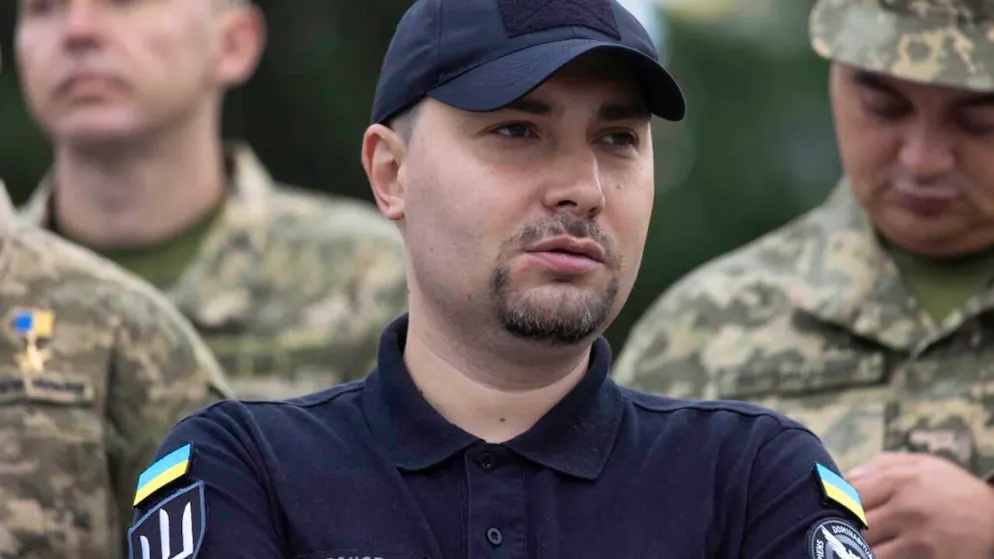 HANDOUT - Generalmajor Kyrylo Budanow, Leiter des militärischen Geheimdienstes HUR, nimmt an der Zeremonie anlässlich des Tages der Nationalflagge teil. Foto: Uncredited/Ukrainian Presidential Press Office via AP/dpa - ACHTUNG: Nur zur redaktionellen Verwendung und nur mit vollständiger Nennung des vorstehenden Credits