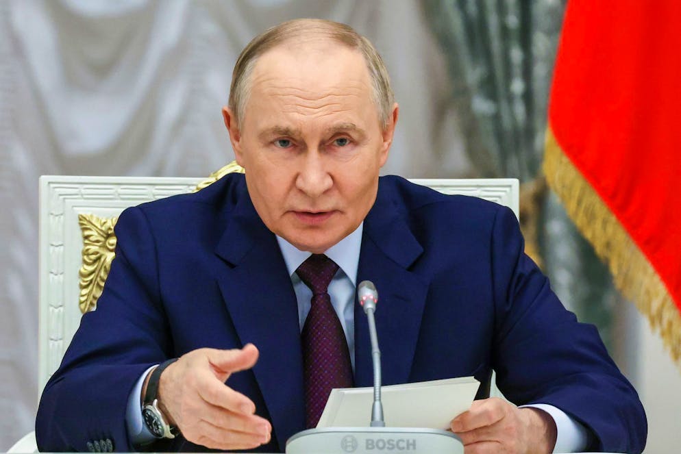 Wladimir Putin hielt eine Rede zum Baustart des Eisbrechers «Stalingrad». (Archivbild)