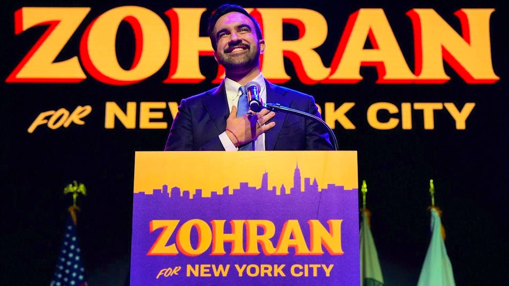 New York's next mayor at his victory speech on November 4, 2025: Zohran Mamdani promises, among other things, rent control and free childcare.