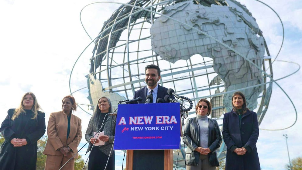 Zohran Mamdani addresses his all-women transition team.