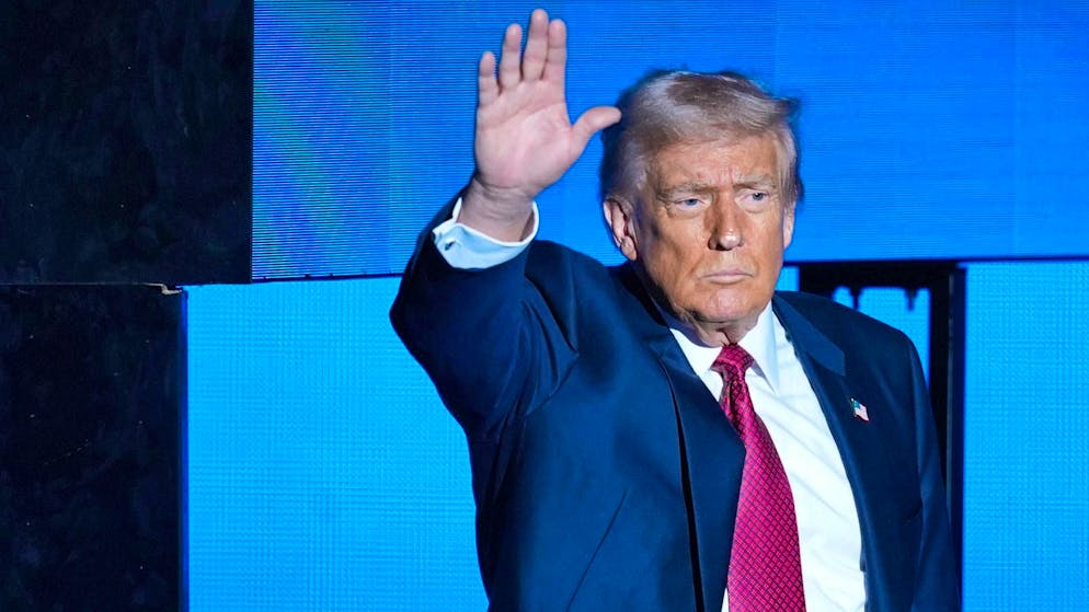 US President Donald Trump at the America Business Forum in Miami on Wednesday after the elections.