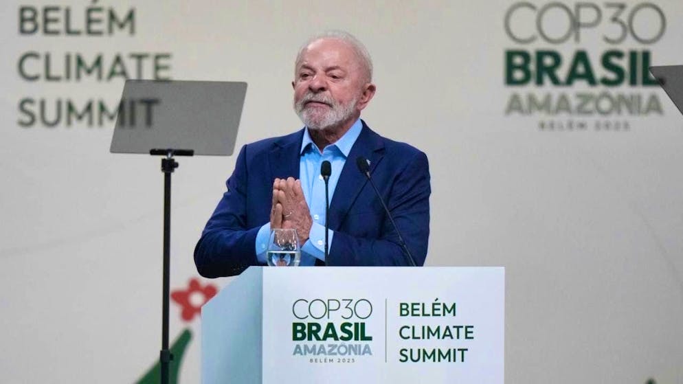 Brazilian President Luiz Inácio Lula da Silva speaks at a plenary session of the UN Climate Summit COP30 in Belém. Photo: Fernando Llano/AP/dpa
