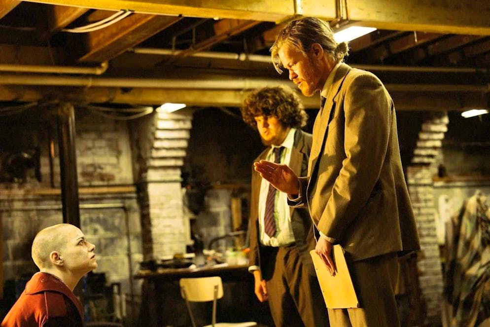 The characters push each other to their limits in a bitterly angry duel of words.