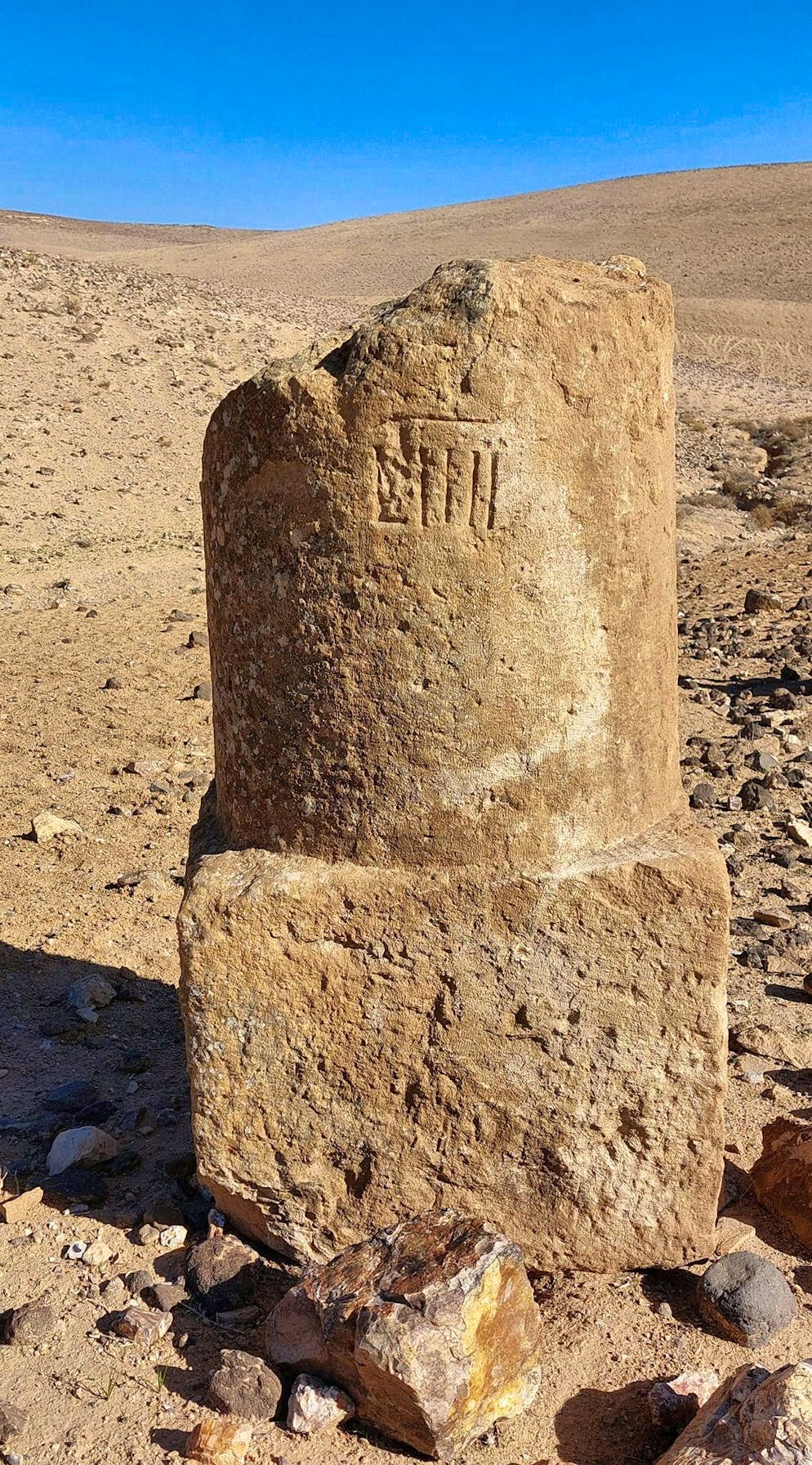 Roman road network was much larger than expected - Gallery. Fragment of a Roman kilometer stone on the Via Nova in Jordan.