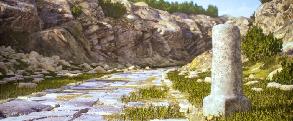 Roman road network was much larger than expected - Gallery. The illustration shows a kilometer stone on a mountain road in Cilicia, Turkey