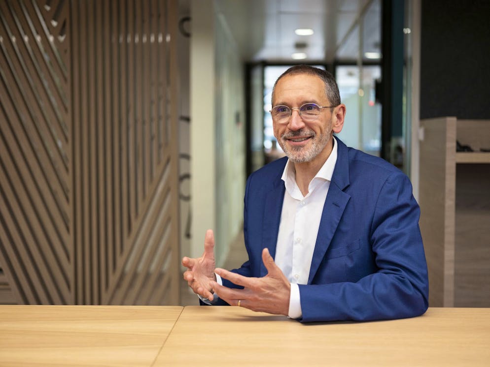 Le CEO d'Adecco Denis Machuel, photographié au siège social d'Adecco à Zurich (archives).