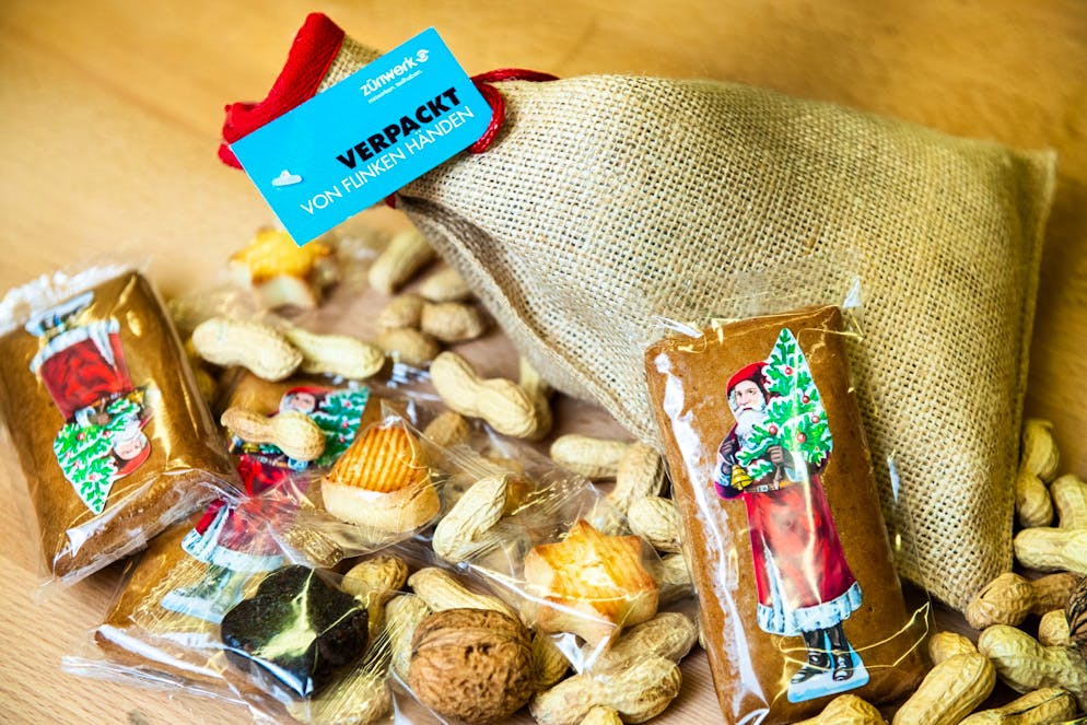 UBS Helpetica Backen. Das fertige Chlaussäckli.