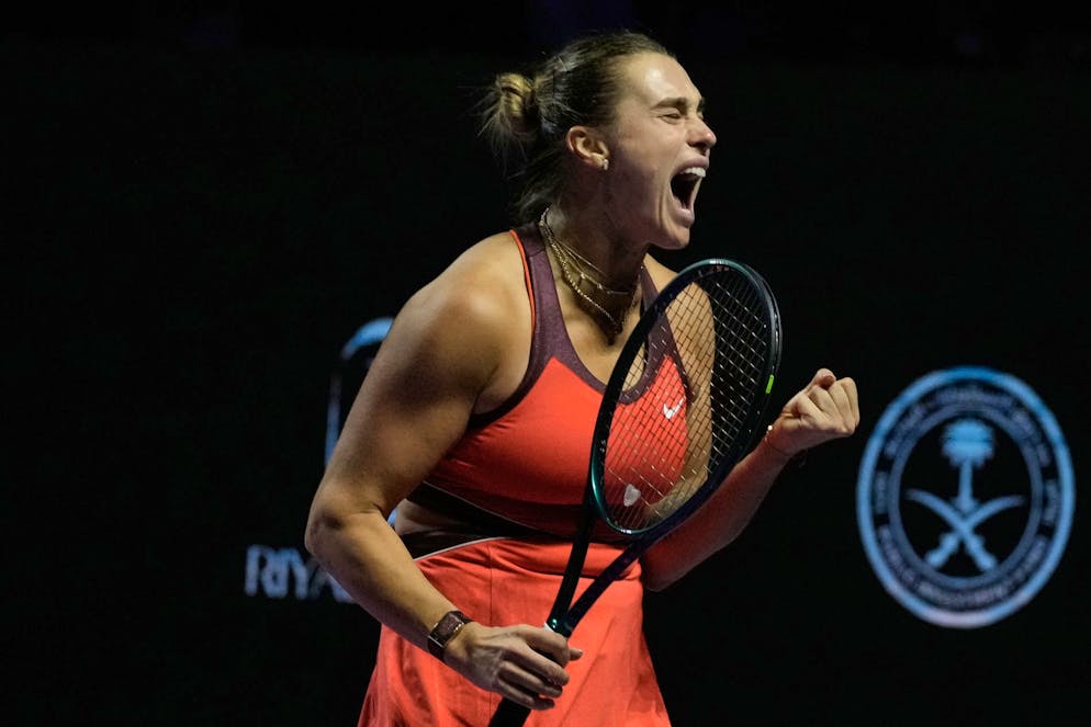 Aryna Sabalenka freut sich über den Final-Einzug.