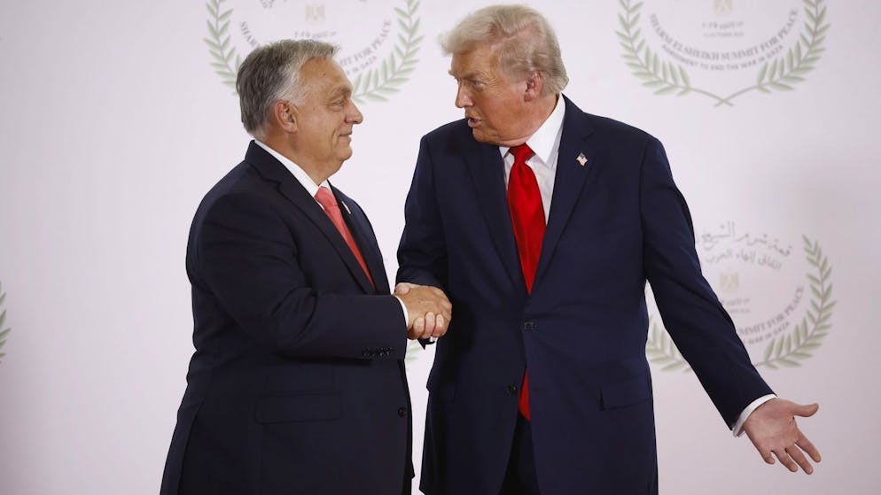 US-Präsident Donald Trump (r.) empfängt heute Viktor Orban (l.) in Washington: Der ungarische Regierungschef ist ein gern gesehener Gast im Weissen Haus und bei Konservativen in den USA. 