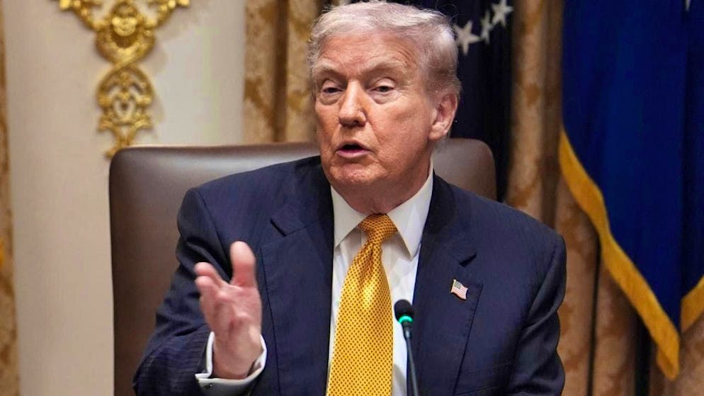 US President Donald Trump speaks in the Cabinet Room of the White House. Photo: Evan Vucci/AP/dpa