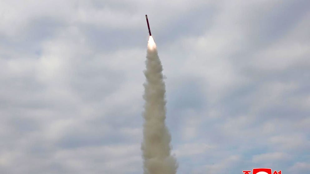 HANDOUT - Die von der staatlichen nordkoreanischen Nachrichtenagentur KCNA am 29.10.2025 zur Verfügung gestellte Aufnahme zeigt nach Angaben von KCNA einen Testabschuss von strategischen Marschflugkörpern auf dem Meer. Foto: Uncredited/KCNA via YNA/dpa - ACHTUNG: Nur zur redaktionellen Verwendung und nur mit vollständiger Nennung des vorstehenden Credits