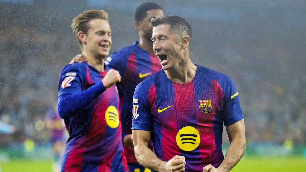 Goal spectacle in the video. Lewandowski shoots Barça to victory with a treble
