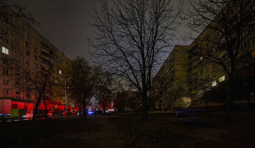 Stromausfall in Charkiw nach russischen Angriffen. (8. November 2025)