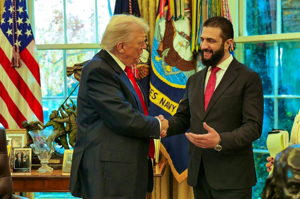 Warm handshake for the interim president: Trump and al-Sharaa at the White House.