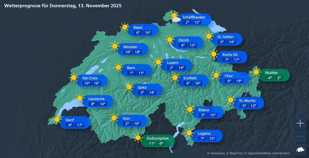 Vorhersagen für Donnerstag, den 13. November.
