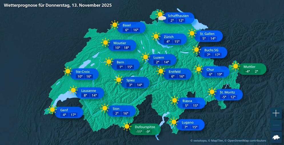 Forecast for Thursday, November 13.