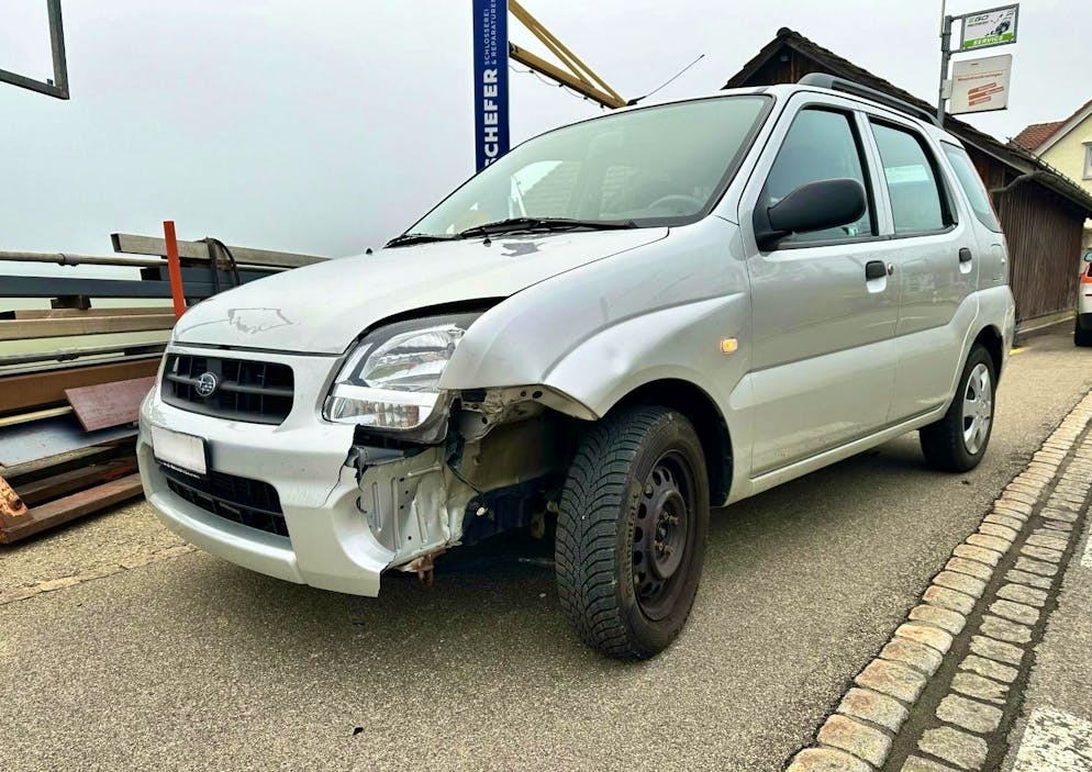 The 80-year-old's car was damaged.