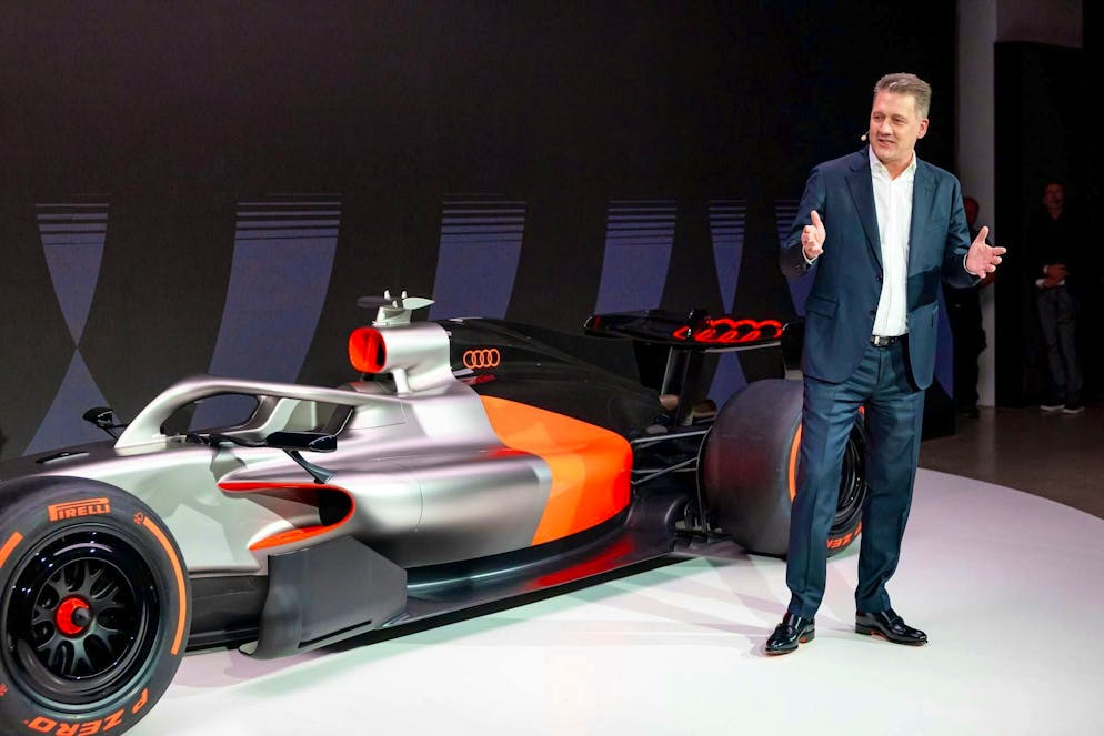 Audi boss: Racing for Formula 1 titles from 2030 - Gallery. Audi boss Gernot Döllner in front of his new jewel.