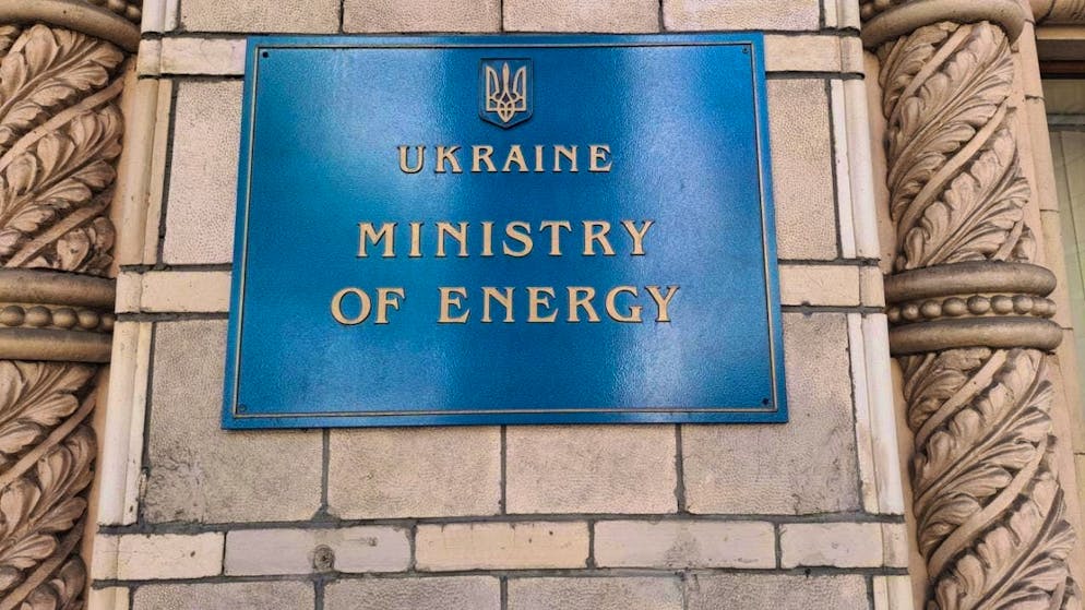 ARCHIVE - The door sign of the Ukrainian Ministry of Energy. Photo: Andreas Stein/dpa