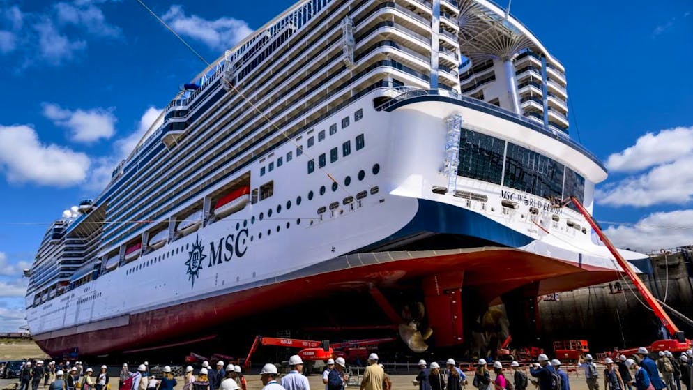 Le mastodonte genevois du fret maritime et de la plaisance de masse est un habitué des chantiers de Saint-Nazaire. (archive)