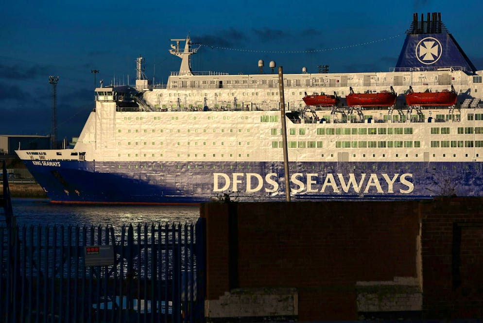 On a ferry from France to England, passengers were shown an "adult movie" in the lounge.