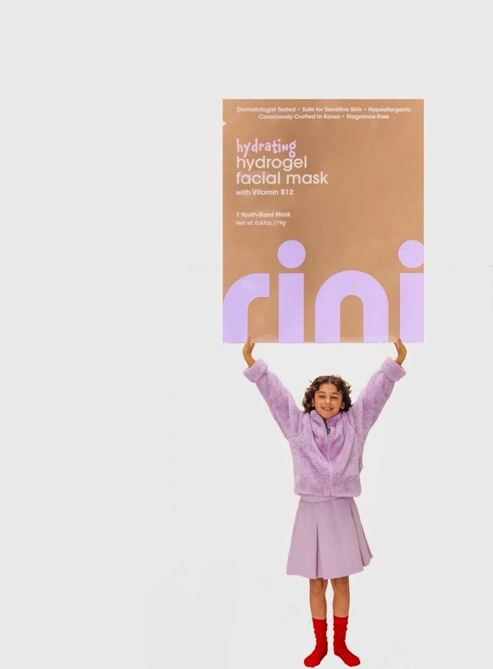 "Rini" offers skin care for children from the age of three. Specifically, the products are face masks.