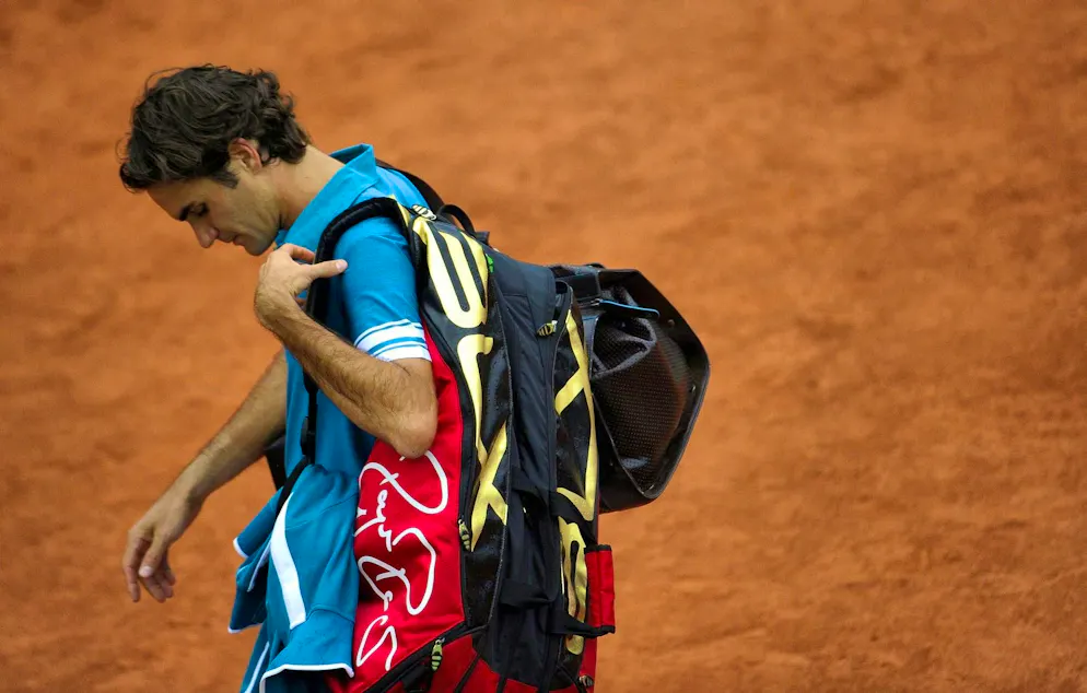 Roger Federer after his quarter-final defeat to Robin Söderling at the 2010 French Open.