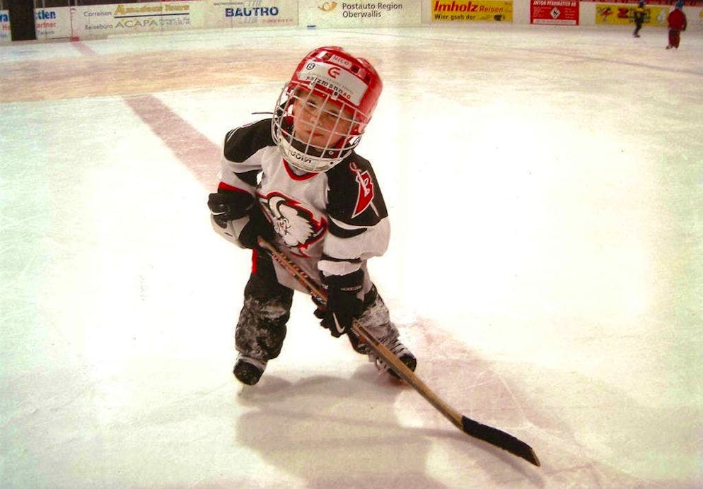 Nico Hischier as a young boy on his way to the New Jersey Devils