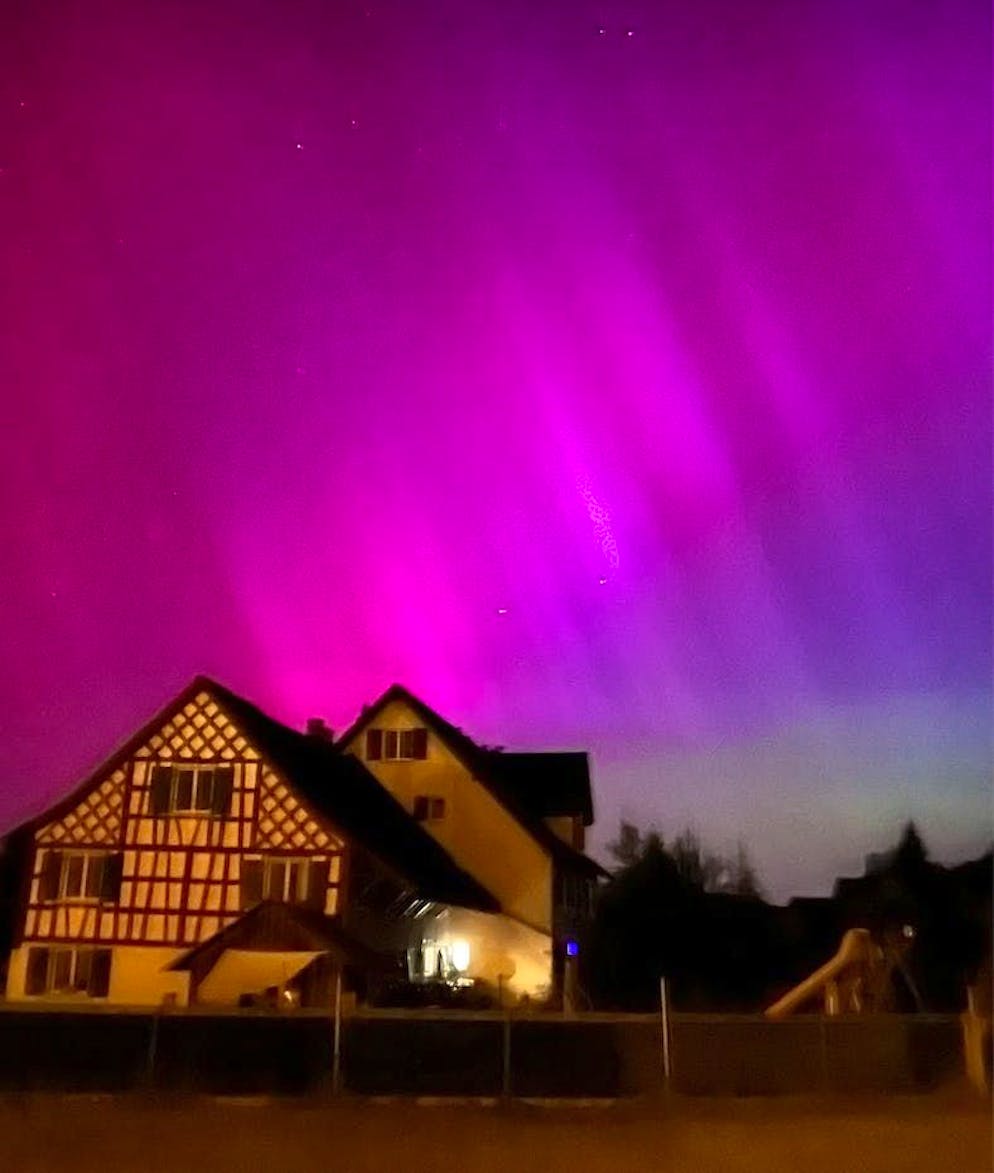 The auroras also shone in Schönenberg an der Thur TG.