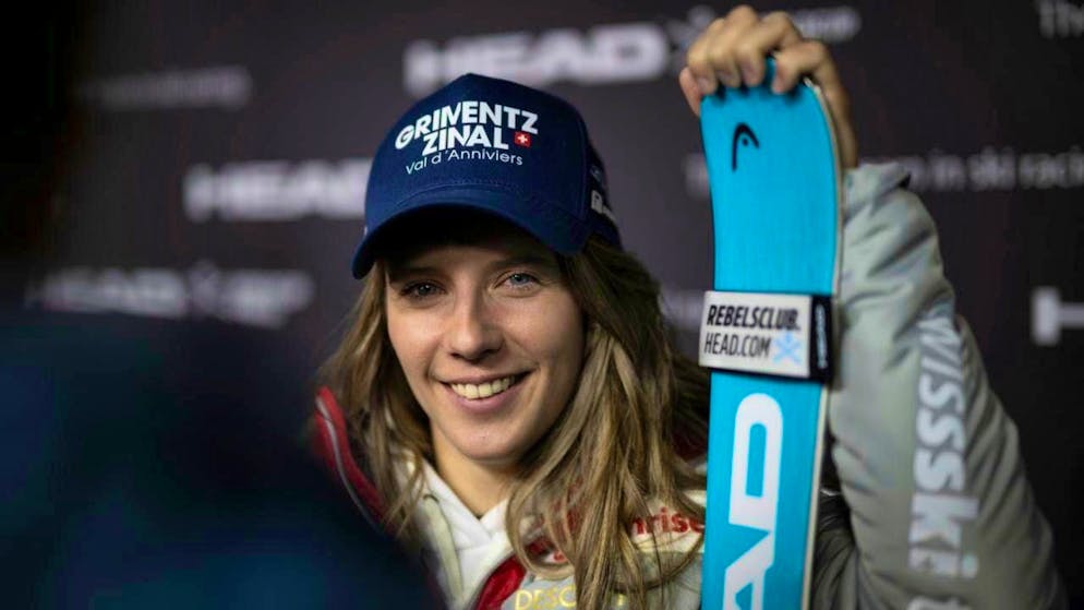 Camille Rast is not letting her aching hip put her off her stride.