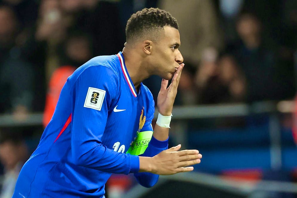 Captain Kylian Mbappé scored two goals against Ukraine.