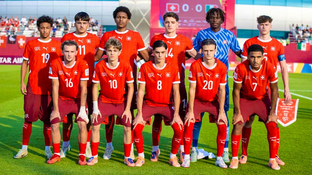U17 World Cup in Qatar: The Swiss national team before the match against Mexico.