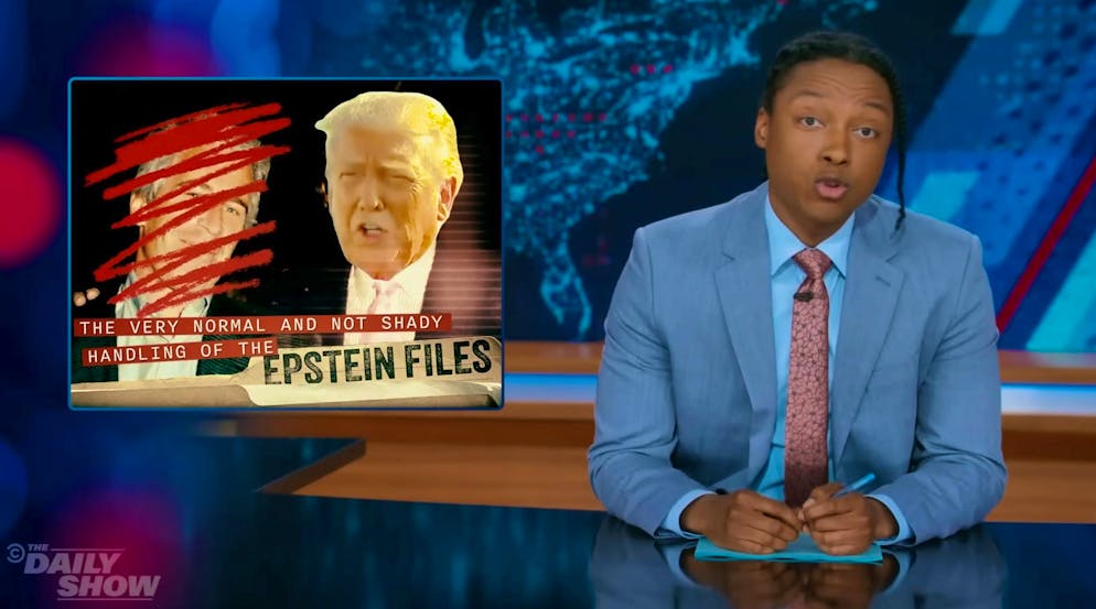 From left: Jeffrey Epstein, Donald Trump and Josh Johnson are an explosive combination.