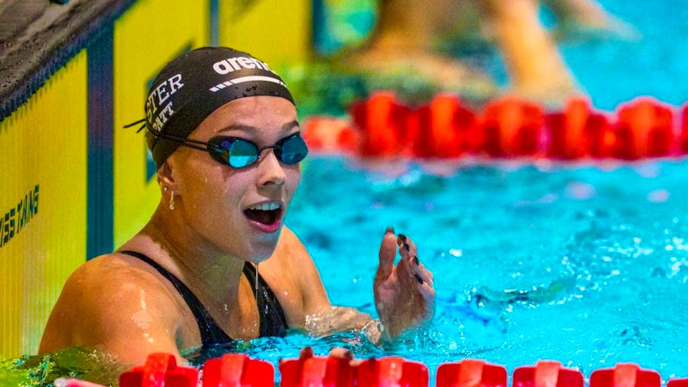 The fastest ever Swiss woman over 50 m backstroke: Angelina Patt.