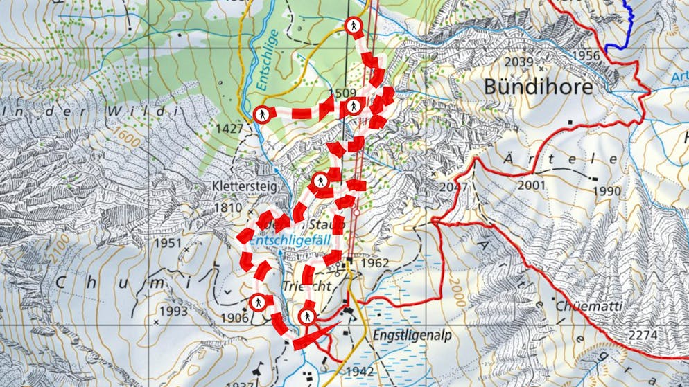 Steinschlag, Felssturz und Hangrutsch. Diese Wanderwege sind wegen Naturgefahren gesperrt