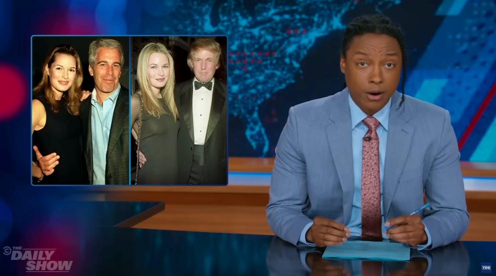 Celina Midelfart an der Seite von Epstein und Trump: Sie ist eigentlich nur wegen ihres Namens wichtig für die Show.