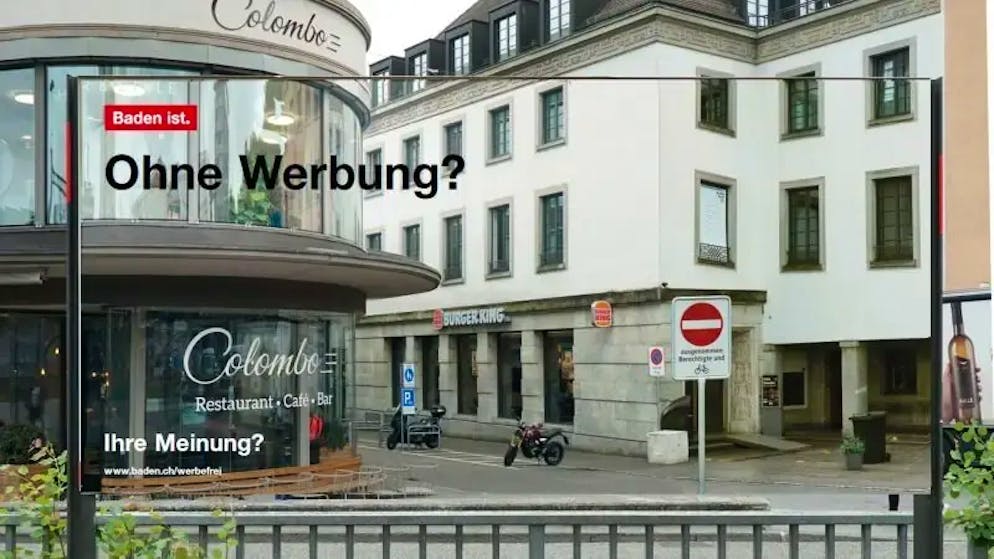 13'000 Franken für Plakate ohne Werbung. Plakataktion der Stadt Baden wird heftig kritisiert