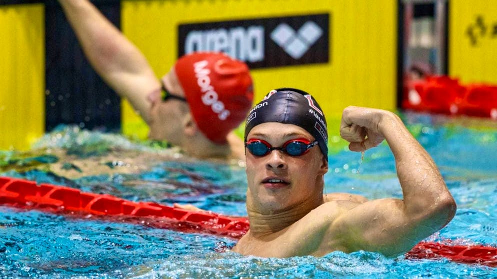 Maël Allegrini sets a Swiss record in the 50 m breaststroke at the short course championships in Uster